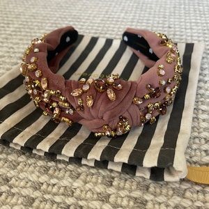 Lele Sadoughi mauve jeweled headband